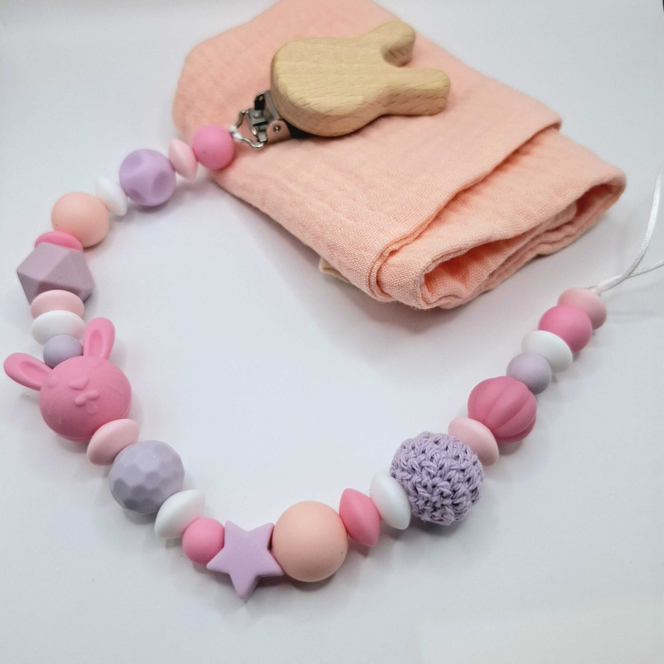 שרוך למוצץ- ארנב ורוד בייבי – תמונה 4