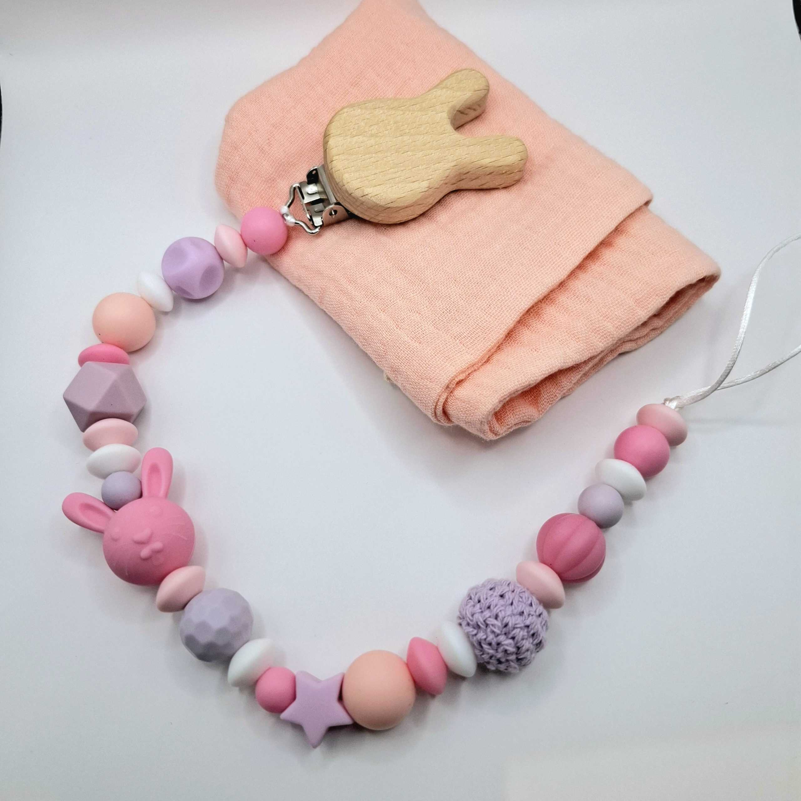 שרוך למוצץ- ארנב ורוד בייבי – תמונה 3