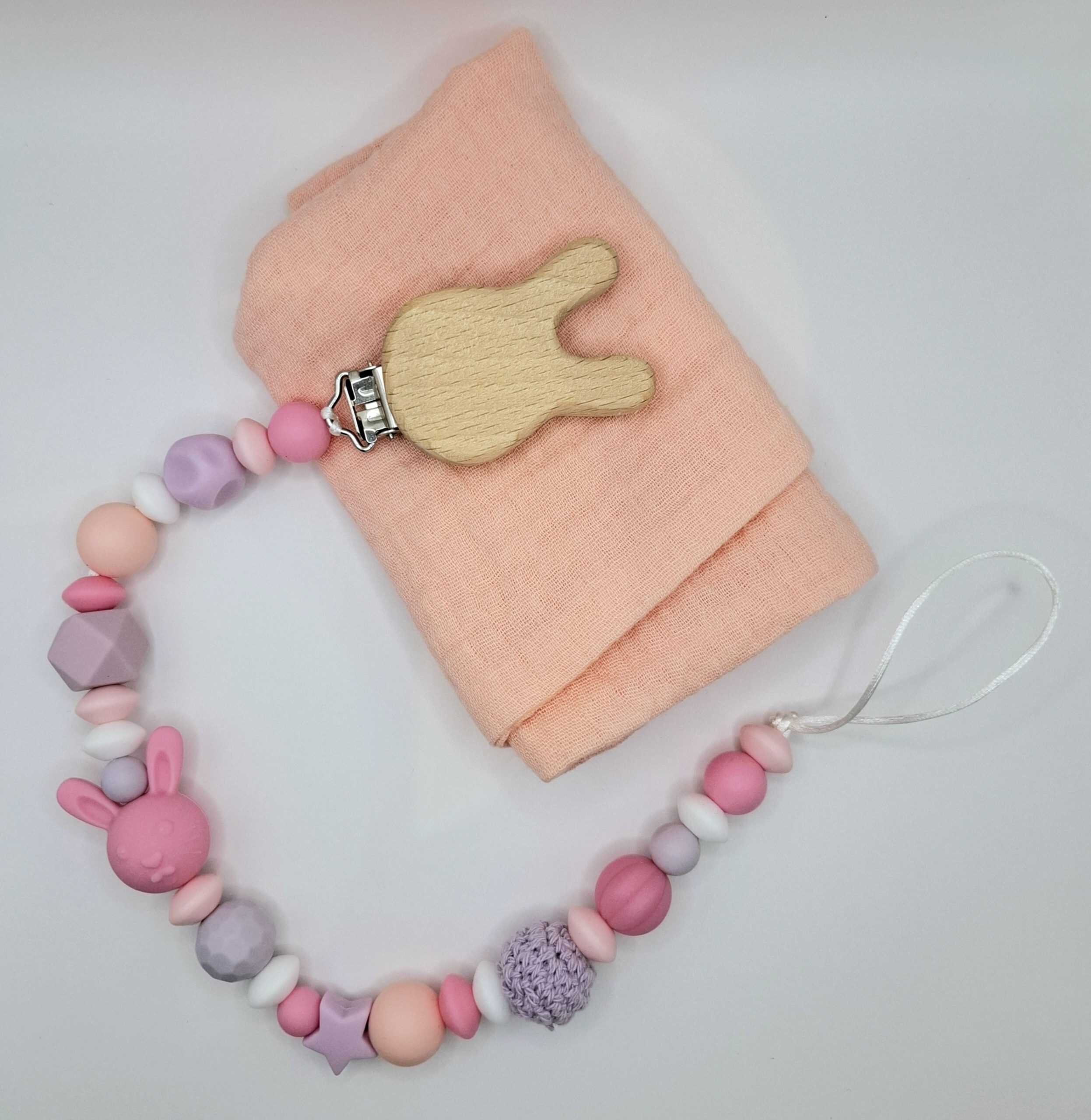 שרוך למוצץ- ארנב ורוד בייבי – תמונה 2