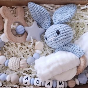 ארנב תכלת (עם שם התינוק/ת)